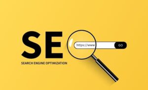 download webseo search engine optimization concept with magnifying glass vector for free